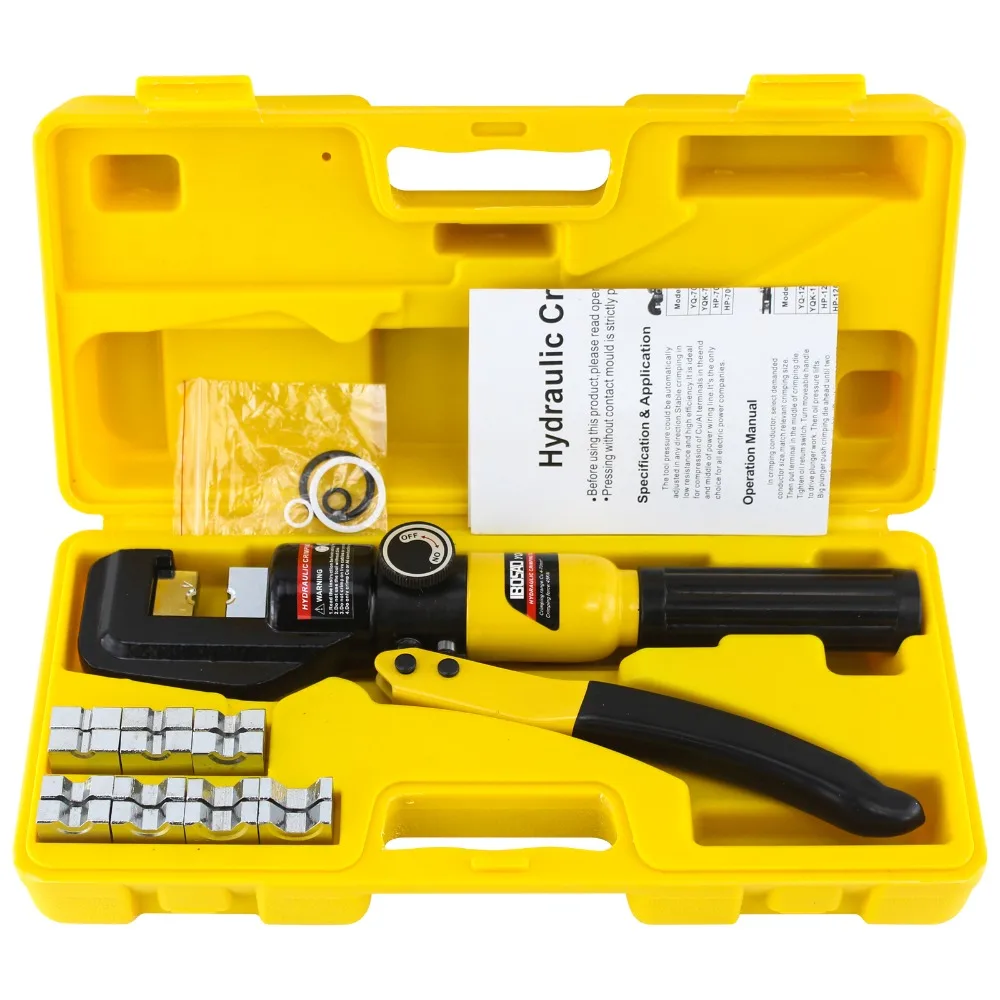 Hydraulic Pipe Crimper Tool 12T Punching Crimping Pressing Pliers Kit Case 