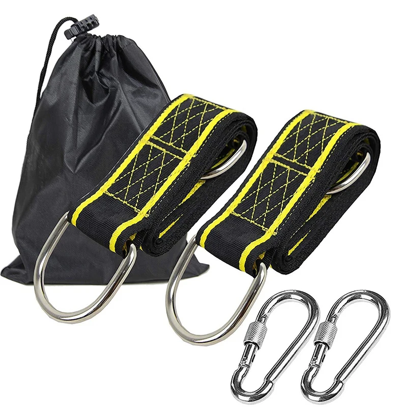 Swing Fixing Installation Kit Round Disc Rope Spring Buckle Connection Belt Outdoor Swing Tool Set With 2 Carabiner