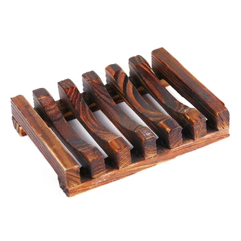 

Soap Dish Bar Holder Bath Shower Tray Drain Storage Plate Rack Wood Handmade Soap Box FPing