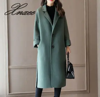 

Xnxee Coat female long section over the knee 2020 autumn and winter new loose woolen coat XS-XL