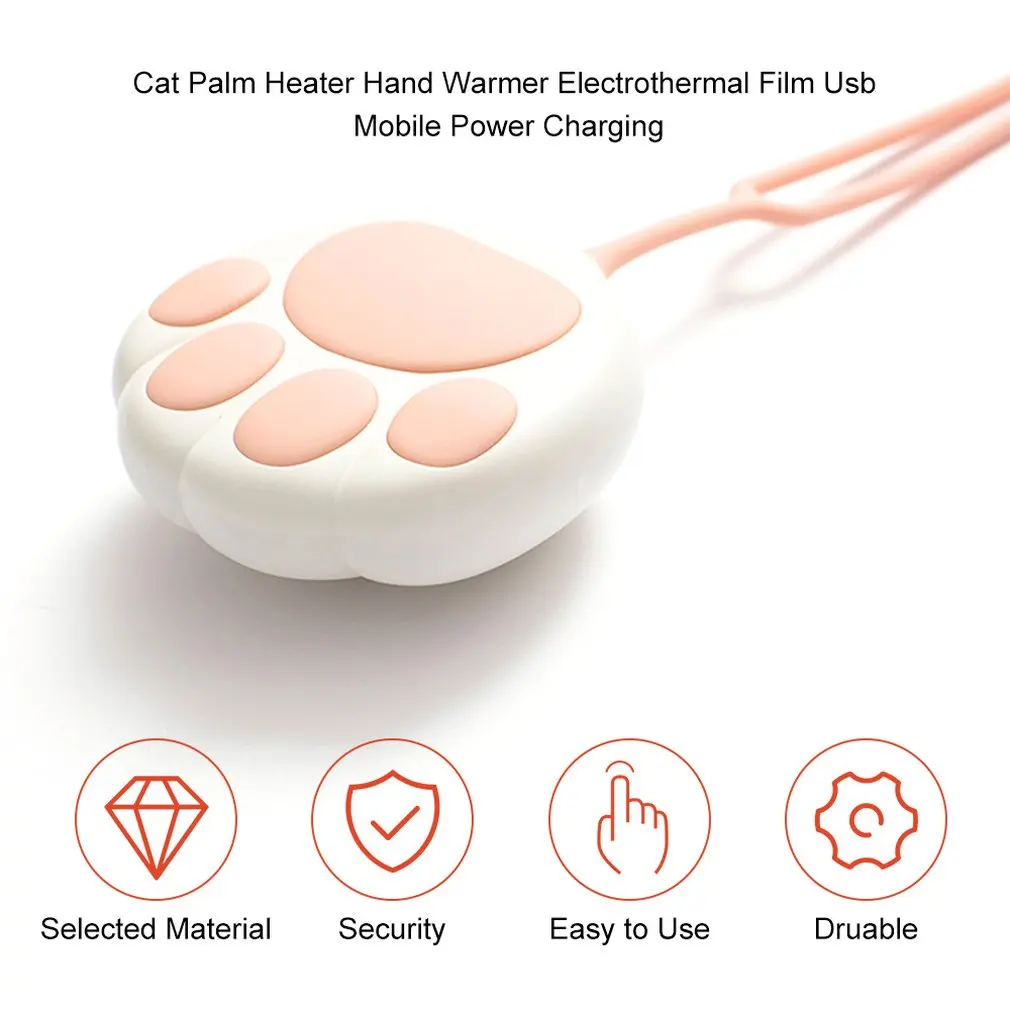 

Cat Palm Heater Hand Warmer Electrothermal Film Usb Mobile Power Charging Treasure Mini Warm Baby Cake
