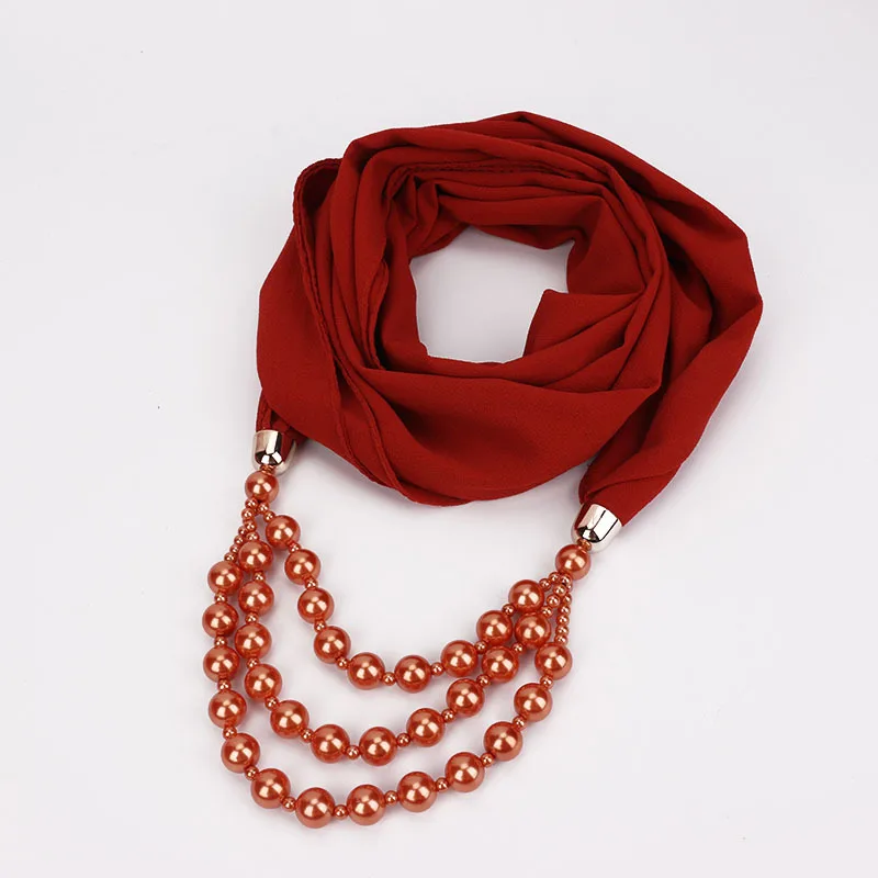 H6ba1c4d961e343b5b1c6a8ce915497cdR Women Shawl Hijabs Pendant Necklace Scarf Women Solid Color Shawls Jewelry Scarf Female Stole Beach Trip Accessories Scarves Mallzona