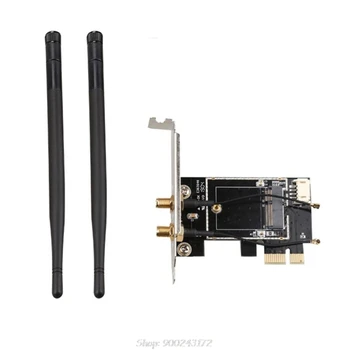 

Wireless Card to pciE-1X to NGFF-Ekey PCIE Laptop Pc WIFI WLAN Card Adapter Dual Antenna Adapter Board S16 20 Dropship