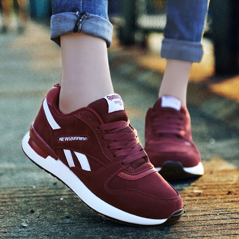 Zapatillas de correr transpirables para mujer, deportivas de malla de aire de alta calidad, ligeras cómodas, zapatos planos para caminar, talla grande 44|Zapatillas de correr| - AliExpress