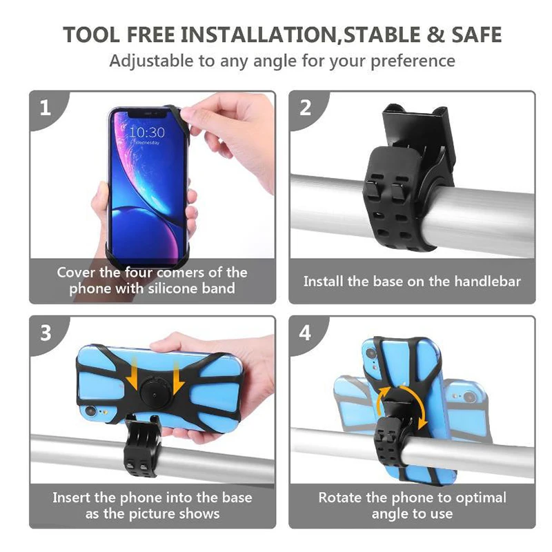 BARU Removable Sepeda Ponsel Pemegang Sepeda Ponsel Pemegang Ponsel Sepeda Motor Suporte Celular Untuk iPhone Samsung Xiaomi Gsm Houder