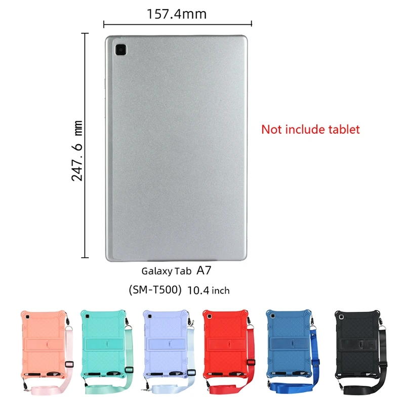 Silikon Fall für Samsung Galaxy Tab A7 10,4 Tablet SMT500/T505/T507 Tablet  Fall Tablet Ständer mit Stift und Gurt|Tablets & E-Book-Hülle| - AliExpress