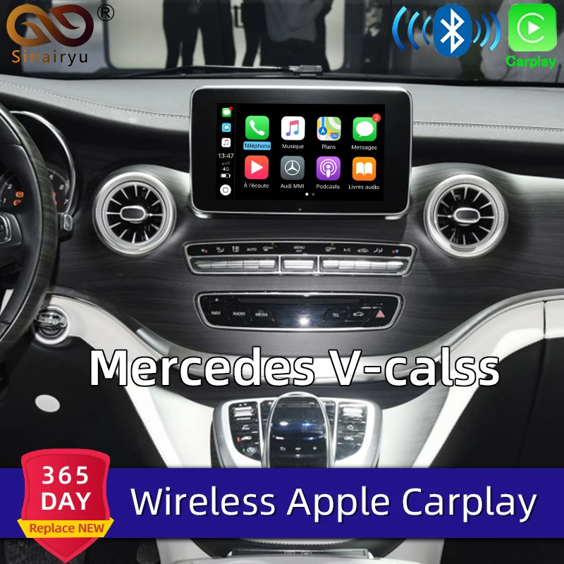 Sinairyu мультимедийный Mercedes V Class Беспроводной OEM Apple Carplay послепродажное обновление