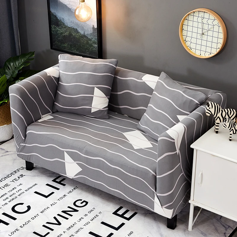 Черно-белая линия, чехлы для диванов, чехлы для диванов, Полиэстеровые чехлы для диванов, эластичные чехлы для мебели, чехлы для гостиной, дома - Цвет: K6001