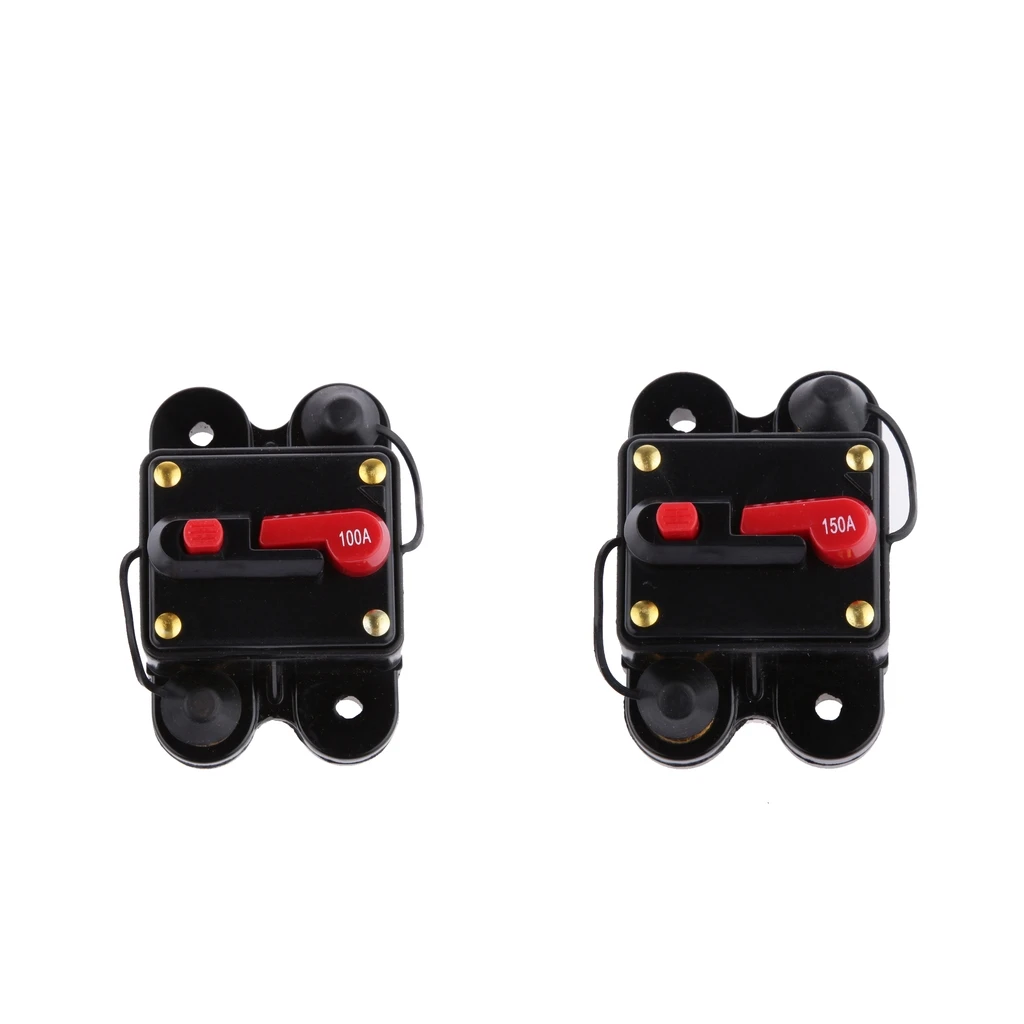 MagiDeal 2 шт. 100A+ 150A ручной сброс автоматического выключателя 12 v/24 v Автомобильный патрон предохранителя