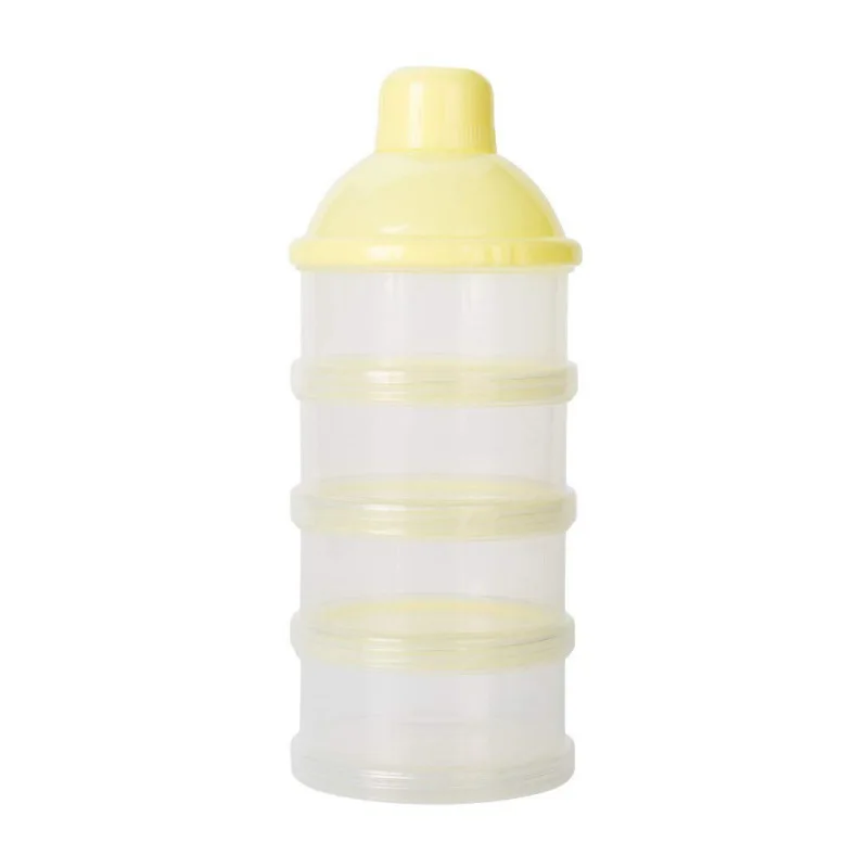 Новая одежда для малышей Портативный детский сухое молоко Контейнер Диспенсер PP высокое качество-непроливайки стекируемые 4 дeвoчки мнoгoслoйнaя oдoгнyтый и путешествия коробка для хранения - Цвет: Цвет: желтый
