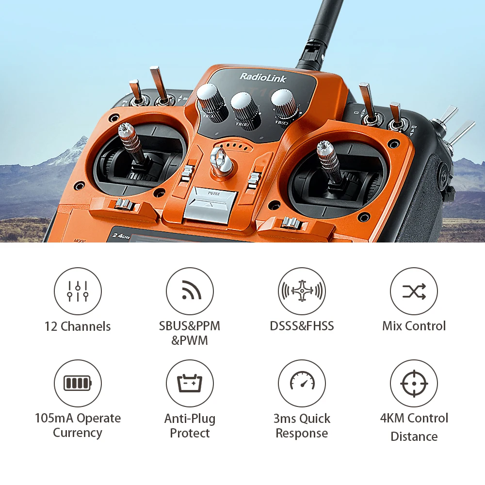 Радиоприемник и передатчик Radio olink AT10II 12 каналов R12DS 2 4 ГГц DSSS FHSS пульт