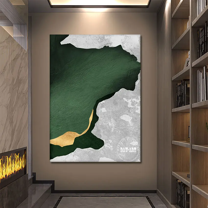 

2022 Free Shipping Green White Abstract Oil Painting Wall Canvas Home Art Hand Picture Modern Artwork For Office Unframed