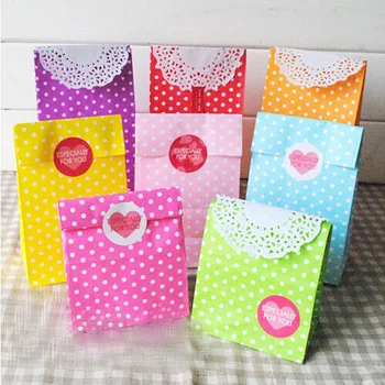

8pcs Paper Envelope For Postcard Kids Gift Paper Bag Small Gift Craft Envelopes School Materials Colorful Dots Envelope