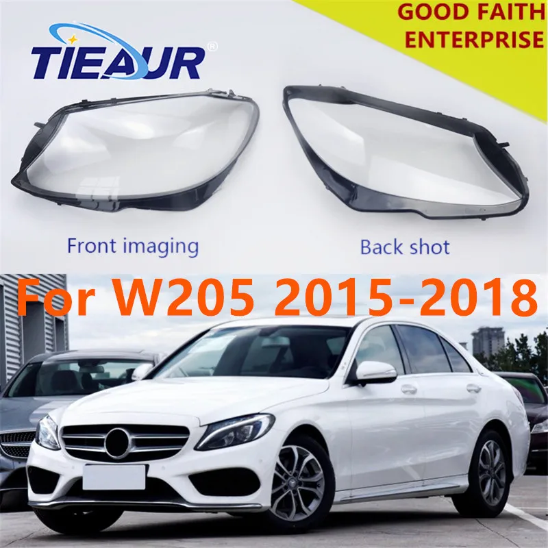 Для Benz C-class W205 C180 C200 C250 C260 C260L C280 C300 фары Прозрачная крышка объектива 4 двери фары прозрачная оболочка 15-18