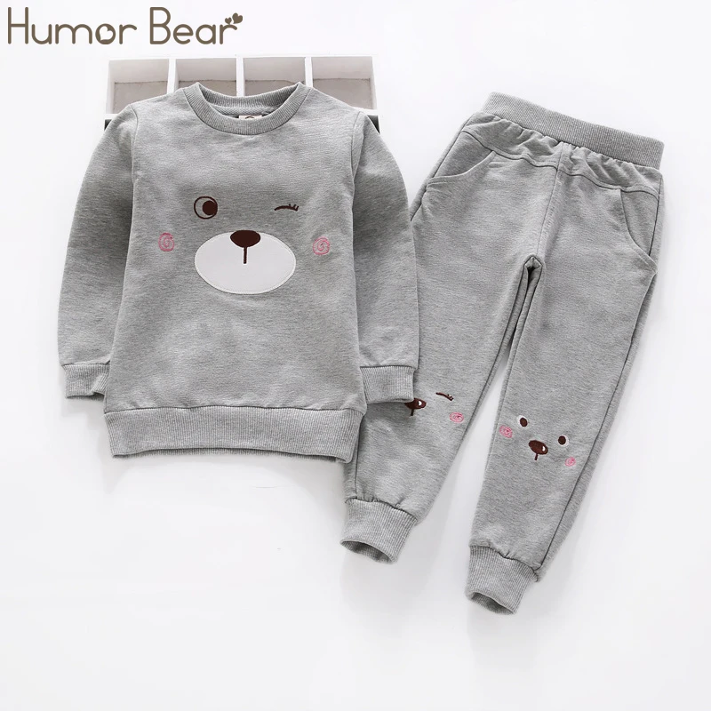 Humor Bear/детская одежда детские комплекты одежды для девочек комплект спортивной одежды из 2 предметов для маленьких девочек, футболка с длинными рукавами и принтом+ штаны