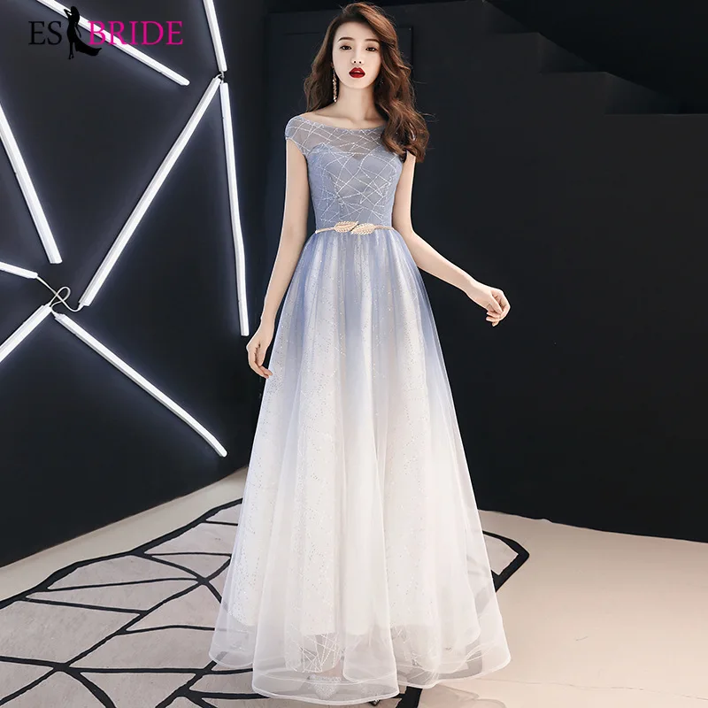 

Elegant Evening Dresses 2019 Long A lIne O Neck Cap Sleeve Formal Dress for Woman Evening Gown Vestidos De Fiesta ES30265