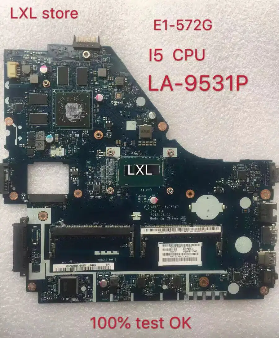 New  New LA-9531P motherboard for ACER E1-572 E1-572G Laptop motherboard i5 CPU DDR3 100% teste ok