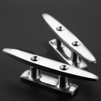

2pcs Boat Cleats Silver 100mm Replacement Hardware Polished Accessories
