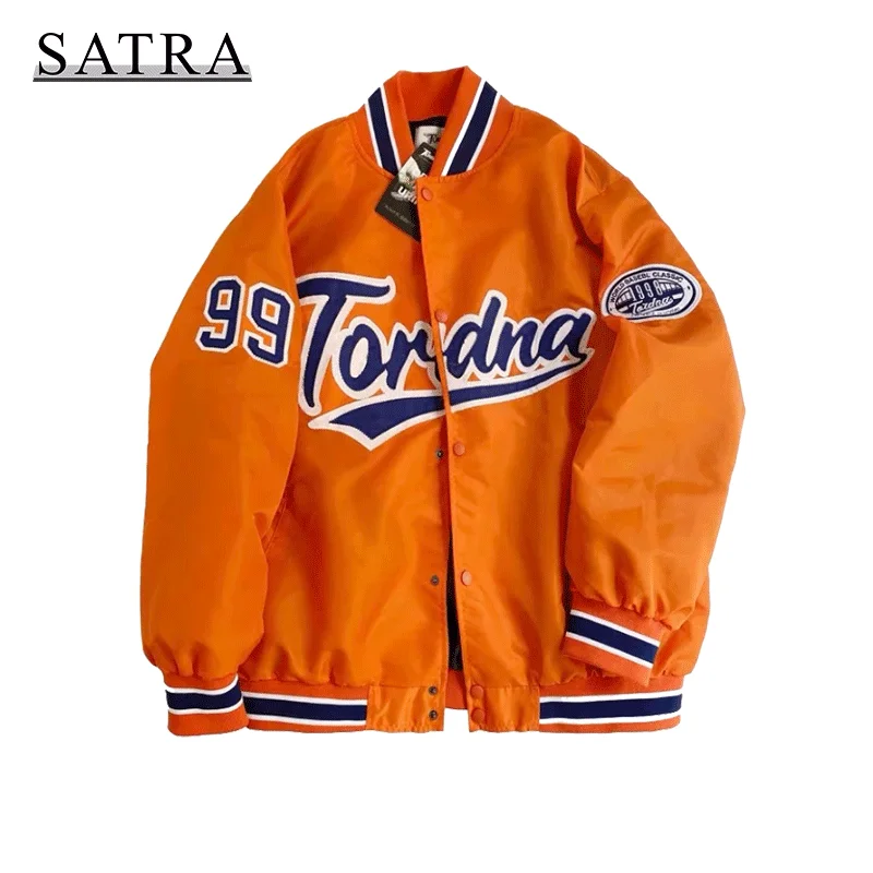 

SATRA 2021 New Arrival Spring Autumn Hip Hop Jacket Streetwear Men,Men's Trend Clothing Spliced Baseball Pure Stripe Casual Coat