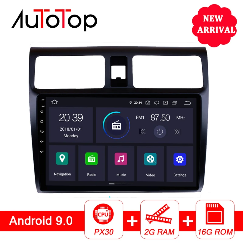 AUTOTOP 10," 1 din Android 9,0 автомобильный радиоприемник gps навигация для Suzuki Swift 2005-2012 Rockchip PX30 2G ram 16G ROMRDS Wifi без DVD