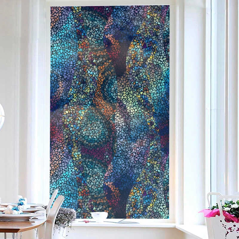 New Style Flash Point Semi-Permeable Glass Static Sticker Home Dull Polish Window Film Toilet Bathroom Glass Sliding Door Window