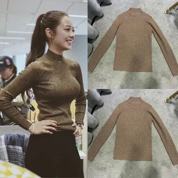 

2020 early spring summer Gina Alice slim tight knitting sweater turtleneck pullover for woman lady
