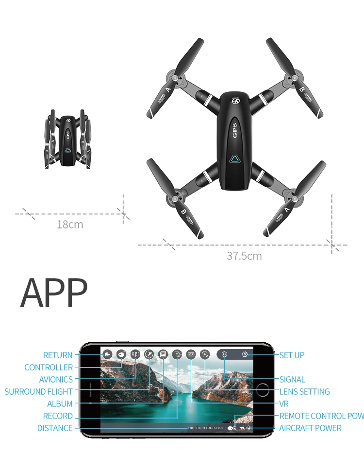 Дрон 4k HD камера Дрон с GPS 5G WiFi FPV 1080P без сигнала возврат Радиоуправляемый вертолет полет 20 минут RC Квадрокоптер VS DJI MAVIC 2 pro