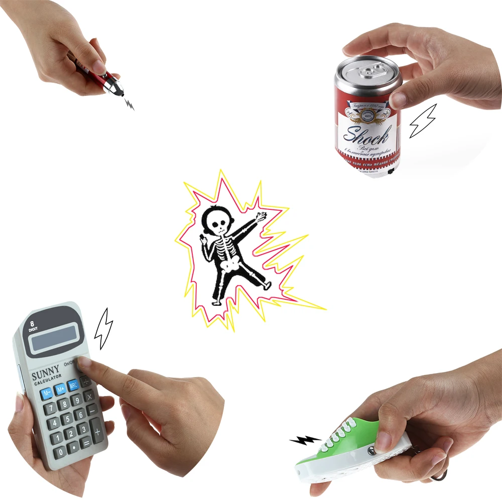 Novelty Gags Electric Shock Batons Stick Shocking Flashlight Shocker Electric Anti-stress Gadget Joke Prank Trick Toy Funny Toys