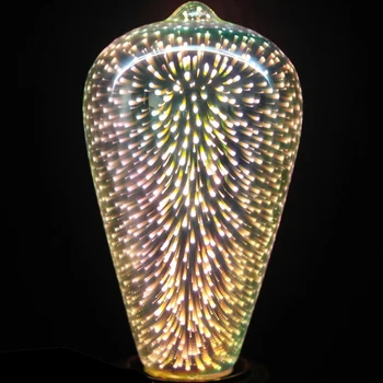 

Star Fireworks Christmas RFID Blocking Night Light LED Bulb 3D RGB Glass Vintage E27 Home Decor
