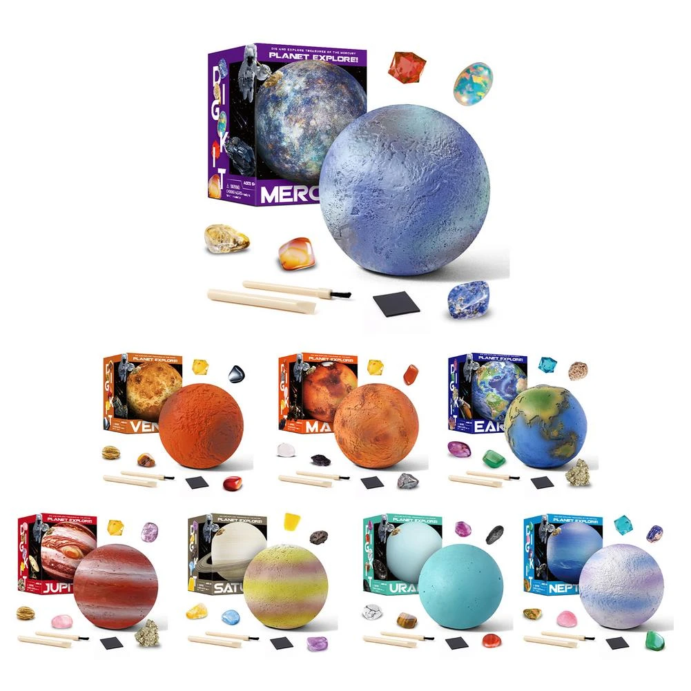 Kit de excavación gemas para niños, para explorar los ocho planetas del Sistema juego de excavación de tesoros, juguete de excavación de piedras preciosas| | - AliExpress