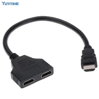 

Wholesale 500pcs/lot HDMI 1 Male To Dual HDMI 2 Female Y Splitter Cable Adapter HD LED LCD TV