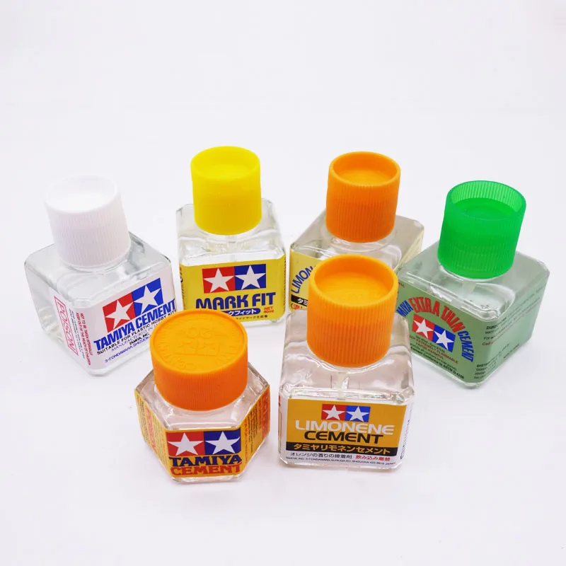 100% Tamiya Cement Glue 40ML Limonene Extra Thin Quick Setting ABS Cement  for Plastic Hobby Kit DIY Gundam Model Making Glue