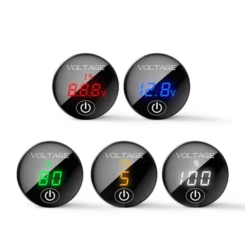 

DC 5V-48V LED Car Motorcycle Panel Digital Voltage Meter Battery Capacity Display Voltmeter with Touch ON OFF Switch