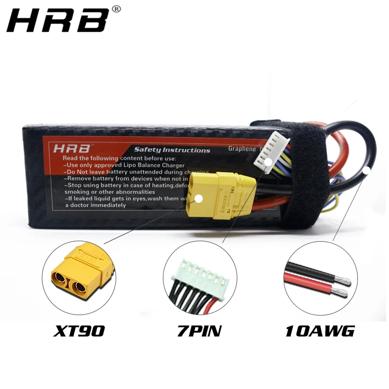 Графеновый литий полимерный аккумулятор HRB 22 2 в 6000 мАч 6S 100C XT90 EC5 T Deans XT60 XT150 RC Racing FPV