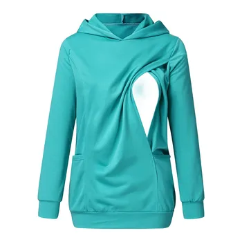 

Maternity Sweatshirt Women Nursing Long Sleeves Hooded Breastfeeding Hoodie Pregnant Autumn and winter Hooded Sweater #Y1