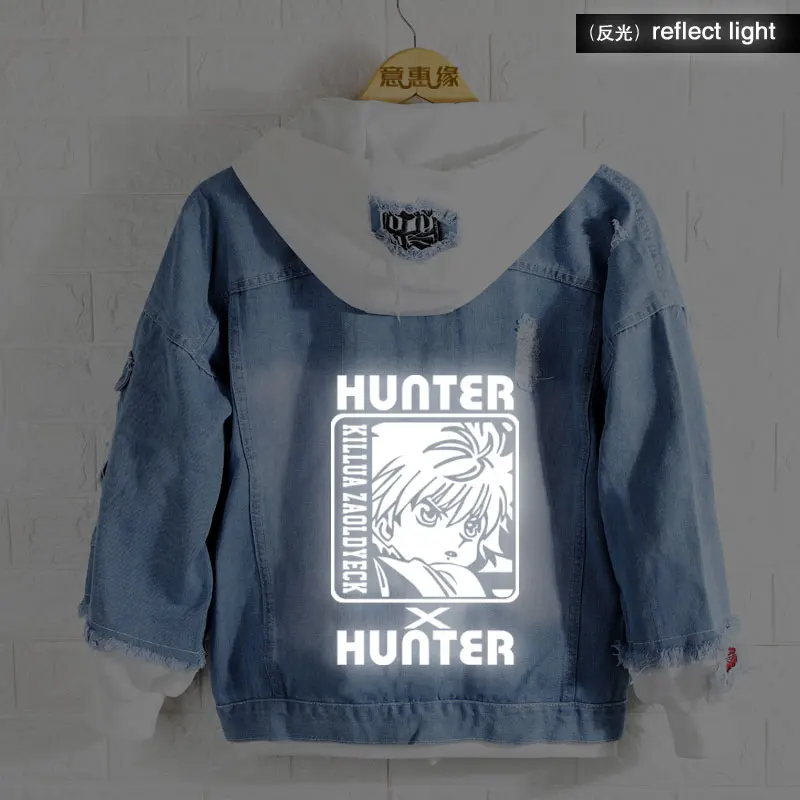New Spring fall Hunter X Hunter hoodie Anime Hunter Isaac Netero Coat reflect light Men Women Fashion Denim Jacket New Spring fall Hunter X Hunter hoodie Anime Hunter Isaac Netero Coat reflect light Men Women Fashion Denim Jacket