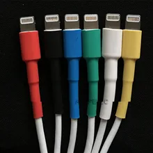 Термоусадочная трубка 2:1 для iPad iPhone 5 6 7 8, USB-кабель для передачи данных и зарядки, черный/красный/желтый/зеленый/синий/белый/прозрачный