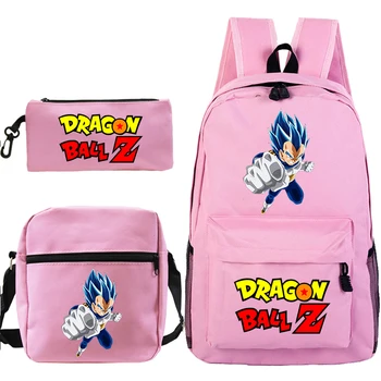 

Sac A Dos Kids Backpack Set Pencil Case Shoulder Bag Purse Dragon Ball Super Saiyan Goku Canvas Bag Pack Plecak Back To School