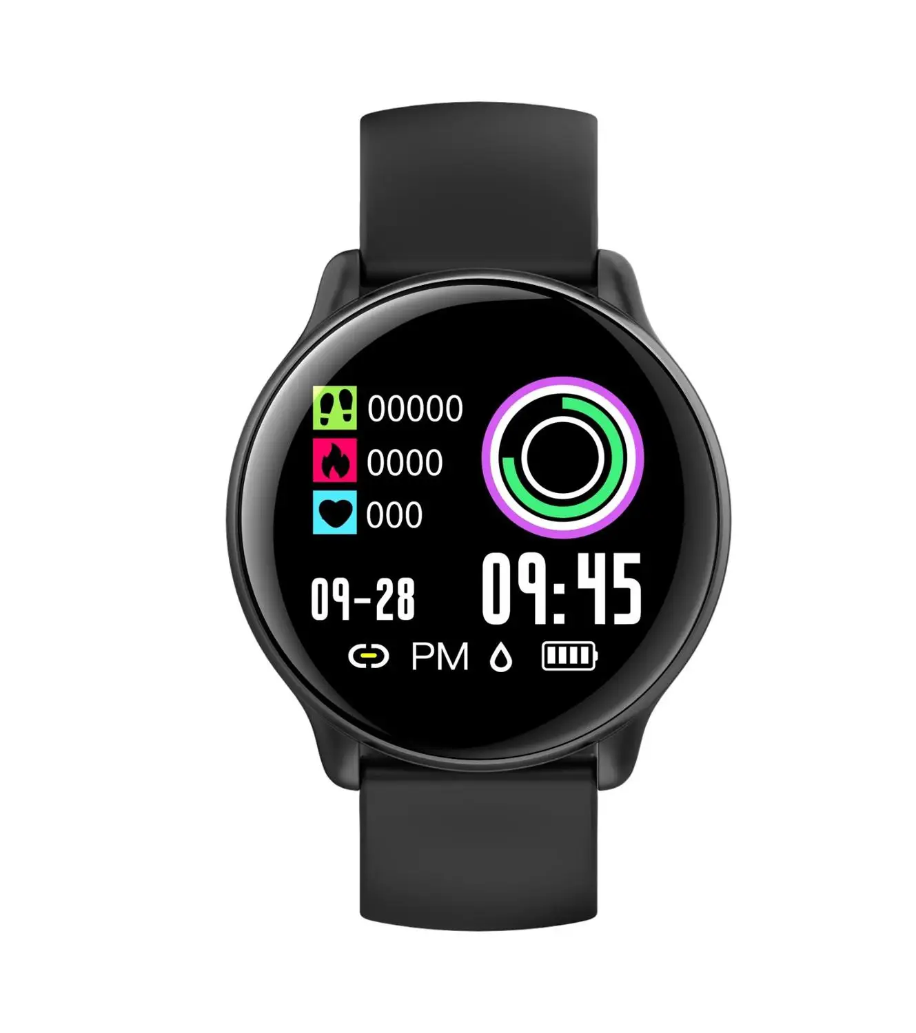 Смарт-часы для женщин и мужчин спортивные IP68 фитнес-трекер монитор сердечного ритма водонепроницаемые погодные forecas спортивные часы SE01 для IOS Android - Цвет: Black silicone