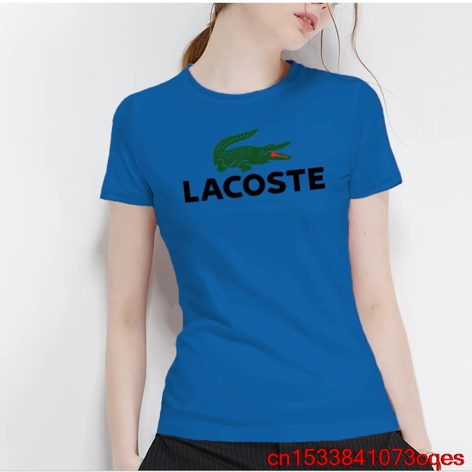 Lacoste- New Original Brand T Shirt Women Tops Summer Short Sleeve Fashion T-shirt 100% Cotton Tshirt 2LA20