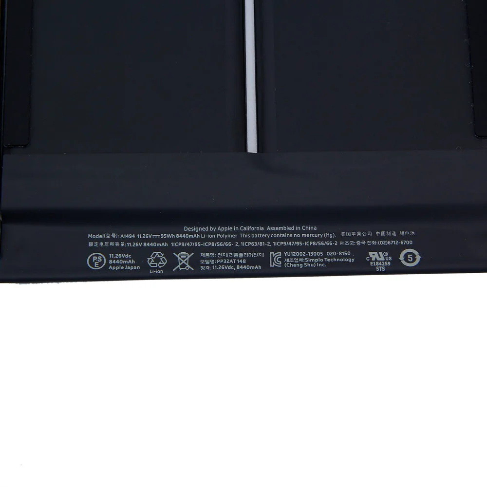 Новая батарея 95Wh 11,26 V A1494 для ноутбука Apple Macbook Pro retina 15 дюймов A1398 Late 2013 Mid MGXC2 MGXA2 ME293 ME294