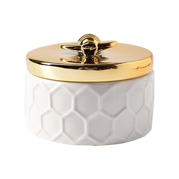 

Home Nordic Style Jewelry Box Ring With Lid Decoration Practical Necklace Portable Ceramic Delicate Storage Dresser Bee Design