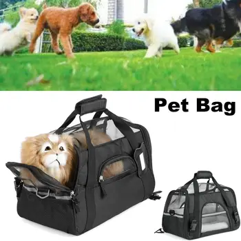 

Pet Dog Carrier Cat Puppy Kitten Portable Travel Bag Adjustable Strap Safety Belt Buckle Comfortable Soft Bed Lightweight
