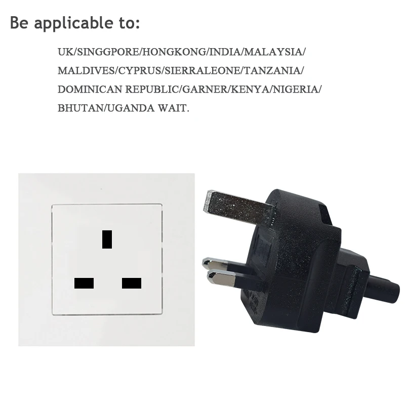 GOODING UK 3 зубец к IEC320 C7 AC конверсионная вилка, IEC320 C7 2 отверстия к стандартам Великобритании 3-контактный адаптер преобразования питания