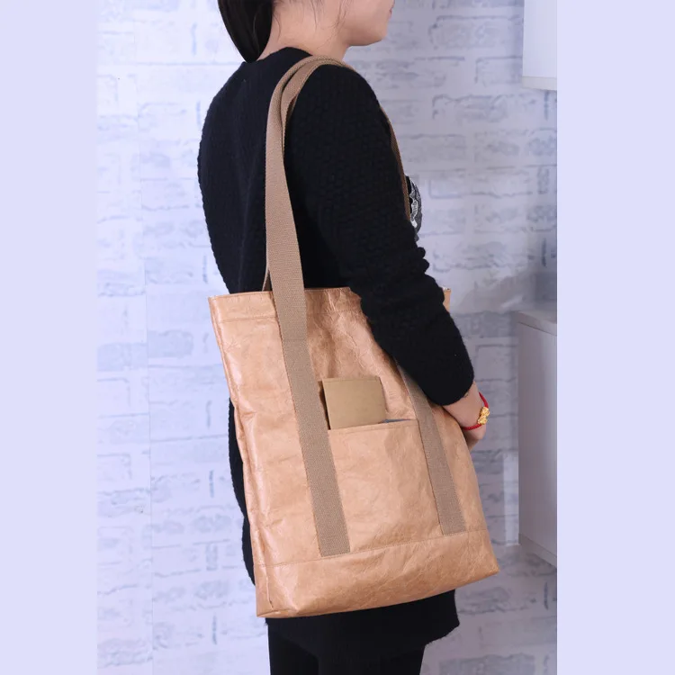 PUBGS женские плечевые сумочки новые крафт бумажные сумочки для шоппинга водонепроницаемые моющиеся слезостойкие экологичные