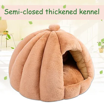 

Kennel Cat House Bed Mat Pets Tent Cushion Cats Cave Kennel Sleeping Family Pet SuppliesSemi-closed Warm Soft Pet Products