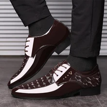 Мужская прогулочная обувь; модельные свадебные туфли; мужские официальные итальянские туфли из лакированной кожи; классическая Уличная обувь; zapatos hombre