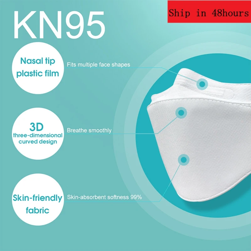

1/2/5/20 PCS KN95 Face Mask For Nose Mouth Covers Disposable Anti-Dust Mask 4 Filter Earloop
