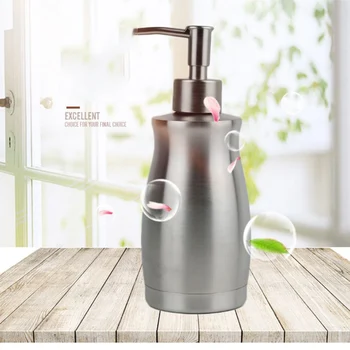 

400ml Stainless Steel Soap Dispenser Bathroom Shower Gel bottle Shampoo Container Kitchen Sink Hand Sanitizer Box