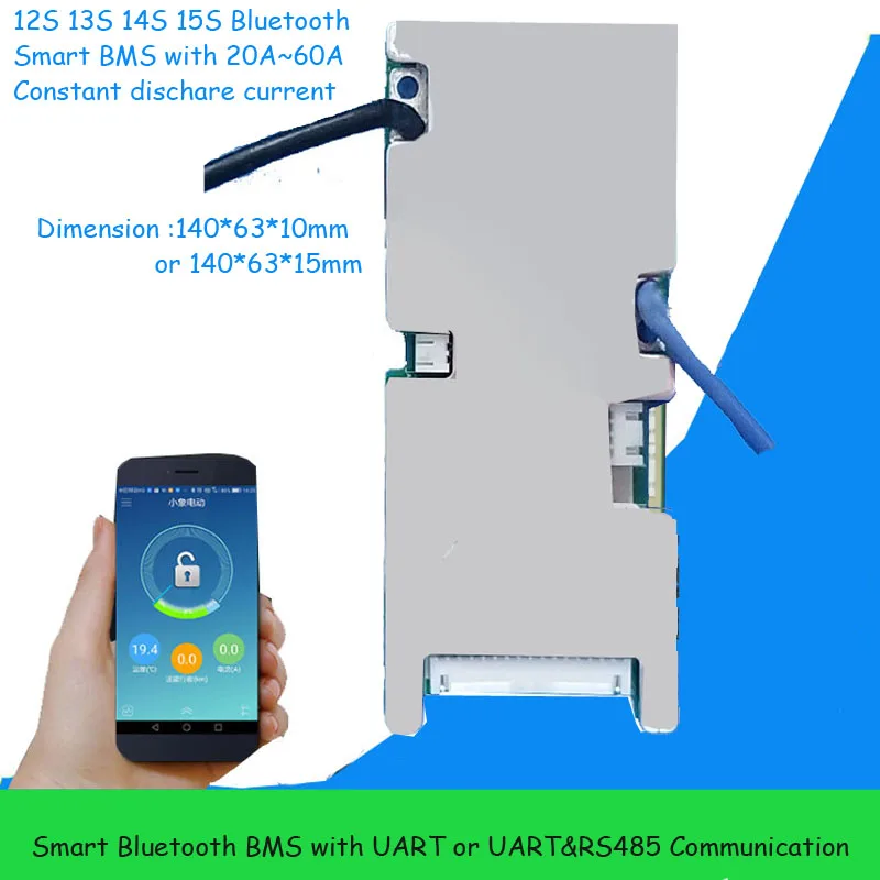 Литий ионный аккумулятор 12S или 36 В Lifepo4 Smart Bluetooth BMS с постоянным зарядом и током